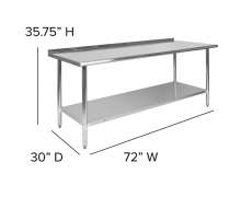 โต๊ะสแตนเลส 2 ชั้น ขนาด  750 *1800*900 mm. 0
