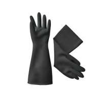 ถุงมือยางสีดำ ความยาวถึงศอก  45 ซม.ถุงมือยางอุตสาหกรรมทนกรดและด่างกันลื่น
