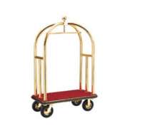 รถเข็นกระเป๋าทองเหลือง แบบกรงนก โรงงานผลิต Birdcage Luggage Cart cw-089-1 ล้อขนาด 8 นิ้ว 0