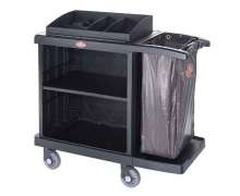 รถเข็นแม่บ้านพลาสติกรุ่น F4-2-6 ขนาดรถ: 1250*549*1216H mm 0