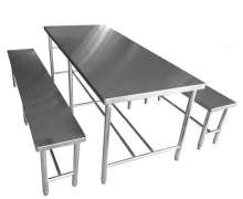 ชุดโต๊ะสแตนเลสพร้อมเก้าอี้,โต๊ะชุด รับประทานอาหาร สแตนเลส โต๊ะ1ตัว เก้าอี้2ตัว เกรด 304 แผ่นหนา 0.9 มิล  สั่งทำตามขนาดที่ต้องการได้  0