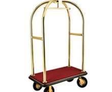 รถเข็นกระเป๋าทองเหลือง แบบกรงนก โรงงานผลิต Birdcage Luggage Cart cw-089-1 ล้อขนาด 8 นิ้ว รุ่น เกรดพรีเมี่ยม