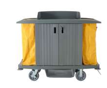รถเข็นเมด รถเข็นแม่บ้านพลาสติกมีประตู  F4-2-3  Maid Trolley ขนาด 50x154x129 ซ.ม. 0