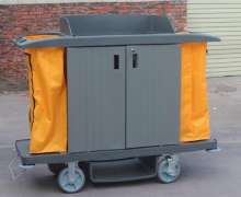 รถเข็นเมด ขนาด1615x545x1280 mm.รถเข็นแม่บ้านพลาสติกมีประตู  F4-2-3  Maid Trolley 