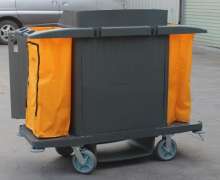 รถเข็นเมด ขนาด1615x545x1280 mm.รถเข็นแม่บ้านพลาสติกมีประตู  F4-2-3  Maid Trolley 