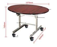 โต๊ะรูมเซอร์วิส รุ่น พรีเมี่ยม พับเกก็บซ้อนคันได้ คันใหญ่ เกรด เอ ขนาดกางใช้งาน 900*1080*800 mm.