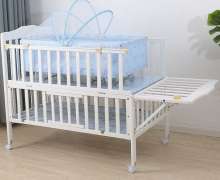 เตียงเด็ก baby cot แบบเลื่อนที่กั้นลงได้ พับไม่ได้