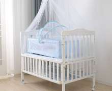 เตียงเด็ก baby cot แบบเลื่อนที่กั้นลงได้ พับไม่ได้