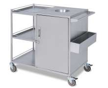 รถเข็นเก็บจานสเตนเลสพร้อมที่เคลียเศษอาหาร รุ่น CW-001-4 0
