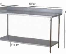 โต๊ะสแตนเลสเกรด304หนาเข้ามุม ขนาด 60*200*80ซม.