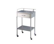 รถเข็นดมยา1ลิ้นชัก 1 ชั้นวางของ Stainless steel Table 2 yalers 