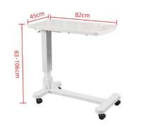 โต๊ะคล่อมเตียงพลาสติก ABS Overbed เกรด เอ ขนาด 45*82 สูง 83-106 ซม.