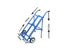 รถเข็นถังแก๊สเหล็กพ่นสี เข็น2 ถัง รับน้ำหนัก300กกพับได้ 0
