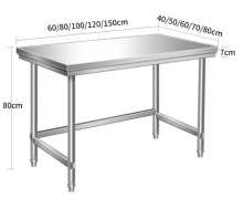 โต๊ะสแตนเลส1ชั้นเกรด 304 รับน้ำหนักได้ 300 กก เหมาะสำหรับ โรงเรียนอนุบาล โรงงาน โรงพยาบาล โรงแรม โรงอาหาร