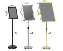 ป้ายโปสเตอร์ ปรับหมุนได้ แนวตั้ง แนวนอน ขนาด A4 A3 A2 ขาตั้งปรับสูงต่ำได้