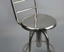 เก้าอี้ตรวจโรคทางการแพทย์ 32*50-70ซม.,เก้าอี้สแตนเลสหัวกลมมีพนักพิง,ไม่มีล้อ ปรับสูงต่ำได้