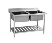 ซิงค์ สแตนเลส ซิ้งค์สแตนเลส2หลุม Sink table w/Single Faucet STT-6 700*1200*800+150mm.