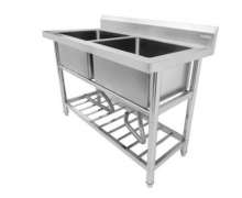 ซิงค์ สแตนเลส ซิ้งค์สแตนเลส2หลุม Sink table w/Single Faucet STT-6 700*1200*800+150mm.