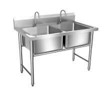 ซิงค์ สแตนเลส ซิ้งค์สแตนเลส2หลุม Sink table w/Single Faucet STT-6 700*1200*800+150mm.