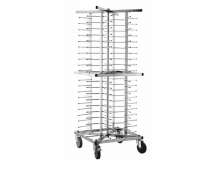 รถเข็นจาน แร็คเสียบจานแบบมีล้อ 80 ใบ 600*600*1610 mm.Plate rack trolley สแตนเลส ใช้งานด้านอาหารได้ (สั่งขั้นต่ำ2ชิ้น)