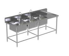 ซิงค์สแตนเลส ซิ้งค์ล้างจาน 3 หลุม มีปีก ขวา Sink table w/Single Faucet STT-6  0