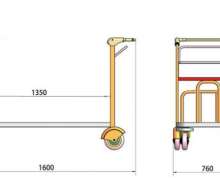รถเข็นกระเป๋าสนามบิน 500-1000 กก รุ่น  P415-1600