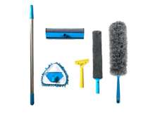 ไม้ปัดฝุ่น Set มี ด้ามต่อ 1(ใช้ร่วมกัน) ไม้ปัดฝุ่น2อัน  หัวม็อบ1 หัวเช็ดกระจก1 เกียง1  0