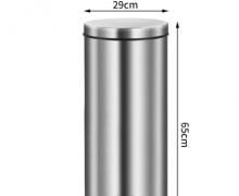 ถังขยะสแตนเลส30ลิตรเท้าเหยียบฝา SOFT CLOSE ขนาด 29*65ซม.ถังด้านในสีดำ เกรด 430