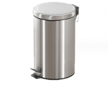 ถังขยะสแตนเลส20ลิตรเท้าเหยียบฝา SOFT CLOSE ขนาด29*44ซม.ถังด้านในสีดำ เกรด 430 0