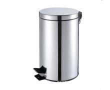 ถังขยะสแตนเลส20ลิตรเท้าเหยียบฝา SOFT CLOSE ขนาด29*44ซม.ถังด้านในสีดำ เกรด 430