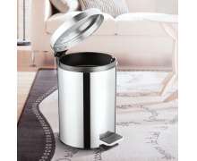 ถังขยะสแตนเลส8ลิตร ถังขยะสแตนเลสเท้าเหยียบ สแตนเลส304 ขนาด 22.5*สูง33ซม. หนา 0.5 มิล 0