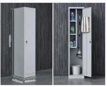 ตู้เก็บอุปกรณ์ทำความสะอาด เหล็กพ่นสี 1ประตู ขนาด 40*40*180 ซม.แผ่นเหล็กหนา 0.9 มิล