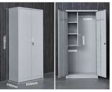 ตู้เก็บอุปกรณ์ทำความสะอาด เหล็กพ่นสี 2ประตู ขนาด 39*85*180 ซม. เหล็กแผ่นหนา 1.0 มิล 0