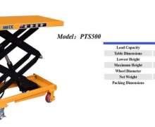 Table lift truck รถเข็นท้องแบน ยกปรับระดับได้ รถเข็น4ล้อ รอบรับน้ำหนักได้สูงสุดถึง 1 ตัน รุ่น PT