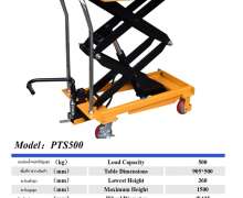 Table lift truck รถเข็นท้องแบน ยกปรับระดับได้ รถเข็น4ล้อ รอบรับน้ำหนักได้500กก. รุ่น PTS 500