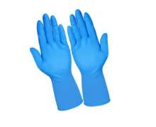 ถุงมือไนไตรสีฟ้า ถุงมือยางธรรมชาติ ชนิดใช้แล้วทิ้ง 1กล่อง มี 100 ชิ้น