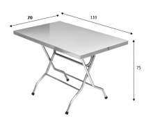 โต๊ะสแตนเลสพับได้ ขนาด 70*110 สูง 75 ซม