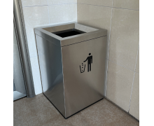 ถังขยะสแตนเลสมีช่องทิ้งด้านบน  400*400*625 mm. 0