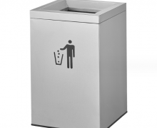 ถังขยะสแตนเลสมีช่องทิ้งด้านบน  400*400*625 mm.