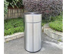 ถังขยะสแตนเลสฝาแกว่งด้านบนทรงกลม 420*820 mm. 0