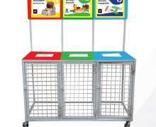 ถังขยะแยกประเภทขยะตาข่าย (ไม่รวมสติกเกอร์) ตะแกรงทิ้งขยะแบบเหล็ก 0