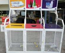 ถังขยะแยกประเภทขยะตาข่าย (ไม่รวมสติกเกอร์) ตะแกรงทิ้งขยะแบบเหล็ก