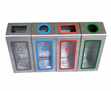 ถังขยะสแตนเลสใส1ช่อง ราคาต่อใบ วางเรียงกัน 2 ช่อง 3 ช่อง 4 ช่อง แยกประเภทขยะ ขนาดต่อใบ ขนาด 400*400*900 ซม. 0