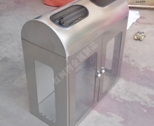 ถังขยะสแตนเลสใส แยกประเภทขยะ2ช่อง 0