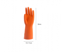 ถุงมือสีส้มยาว 30 ซม.ถุงมือทำความสะอาด ถุงมือยางสีส้ม ความยาว 30ซม.