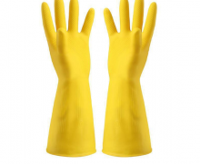 ถุงมือยางสีเหลือง ใช้งานเอนกประสงค์ ทนต่อของมีคม ยาว 32ซม. 75g 0