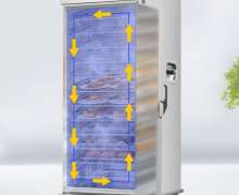 รถเข็นอุ่นอาหาร 8 ชั้น  ขนาด 730*940*1540 mm. 1.3Kw 220V 30-85 องศาC