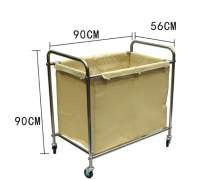 รถเข็นผ้าสแตนเลสเกรด304 300กก CW-074 (ไทย)แข็งแรง  ผลิตในไทย ว 60*90*95 cm. มีสินค้า