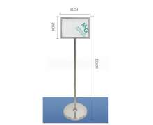 ป้ายประชาสัมพันธ์ สแตนเลสขนาด A4 ขนาด 35.7*27*135 ซม.