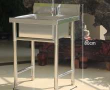 ซิงค์สแตนเลสขนาด 50X50X80mm. อ่างล้างจานสแตนเลส1หลุม Sink stainless เกรด304 หนา1.2มิล
